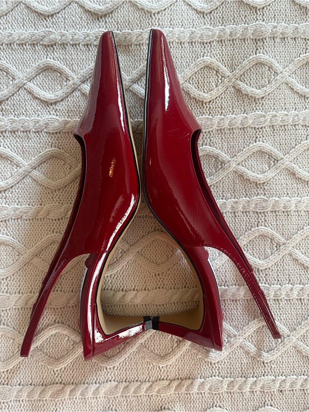 Steve Madden Alynna Red Patent Slingback Pointed Heels Various Sizes - Picture 6 of 14